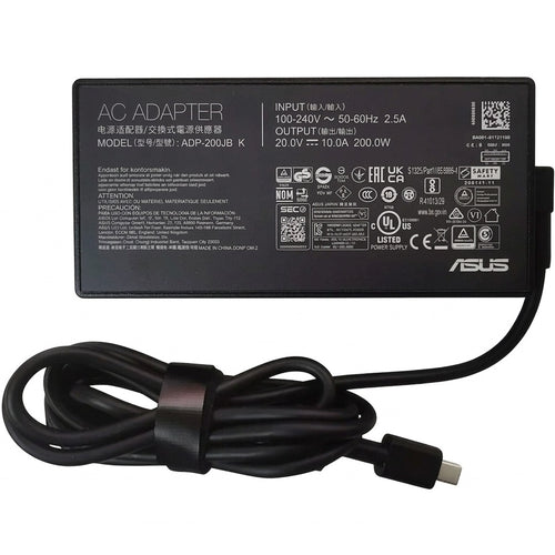ASUS 200W rectangular tip laptop charger with cable