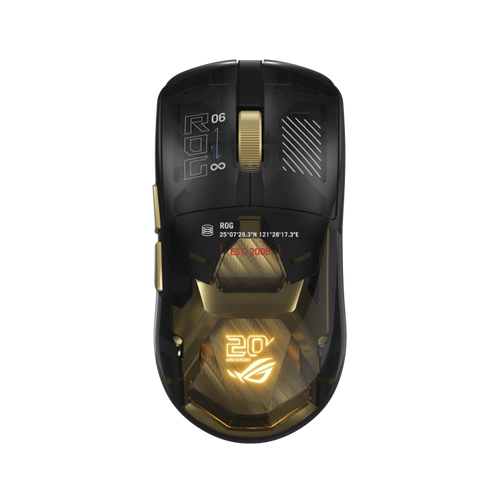 ASUS ROG Harpe II Extreme Edition 20 wireless gaming mouse, front view