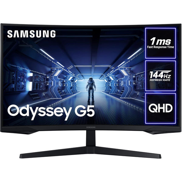 Samsung Odyssey G5 G55T LC32G55TQBUXEN, 32-inch Curved Gaming Monitor WQHD, FreeSync Premium Pro, 144Hz, 1ms