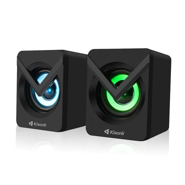 Speaker KISONLI L-1040, wired 2.0 USB, with colorful light